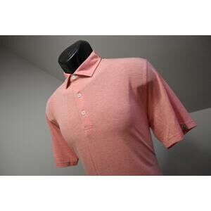 Tasc Golf Polo Wicking Stretch Athletic Shirt Peach Short Sleeve Mens Medium